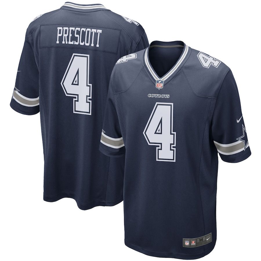 Men Dallas Cowboys #4 Dak Prescott Nike Navy Game Team NFL Jersey